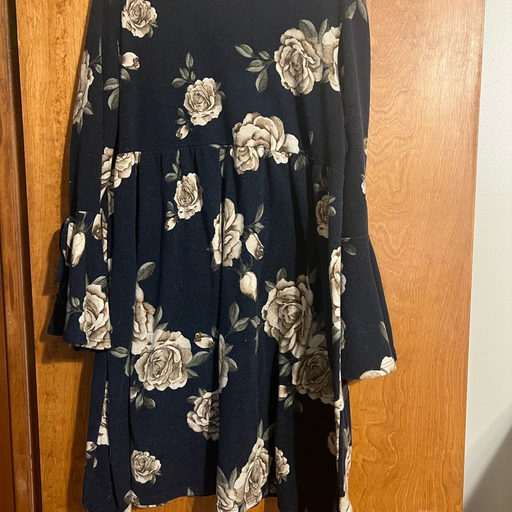 Chic Soul Floral Long Sleeve Dress 2xl
